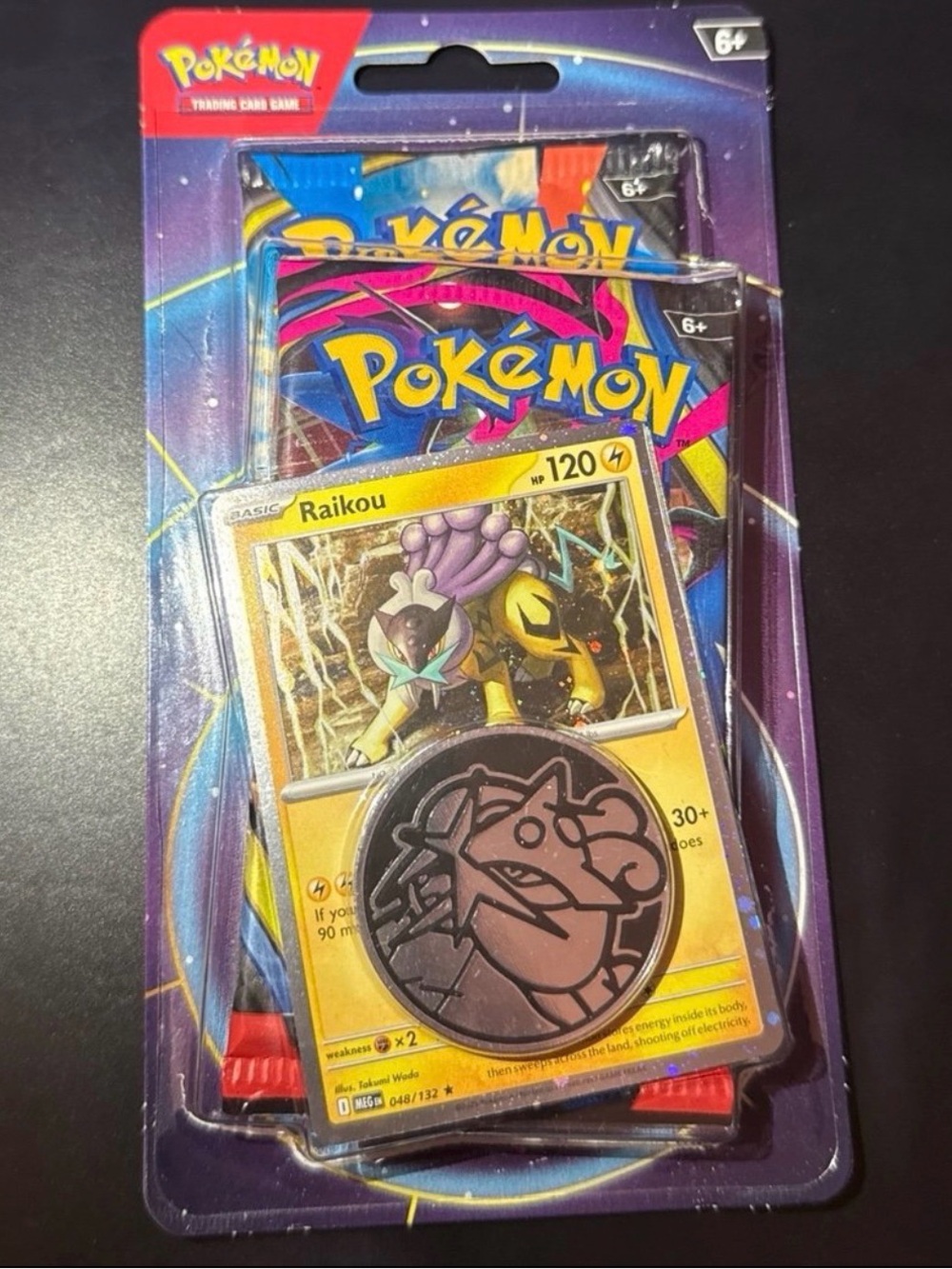 Raikou HoloFoil Blister boosters with 2 packs & coin 2026 released new sealed
